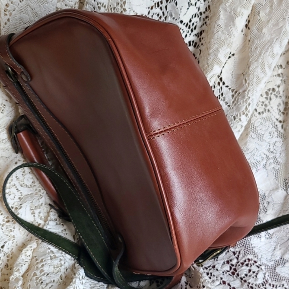 Vintage GERPA Real Brown Leather Purse Satchel Handbag Crossbody - Picture 6 of 15